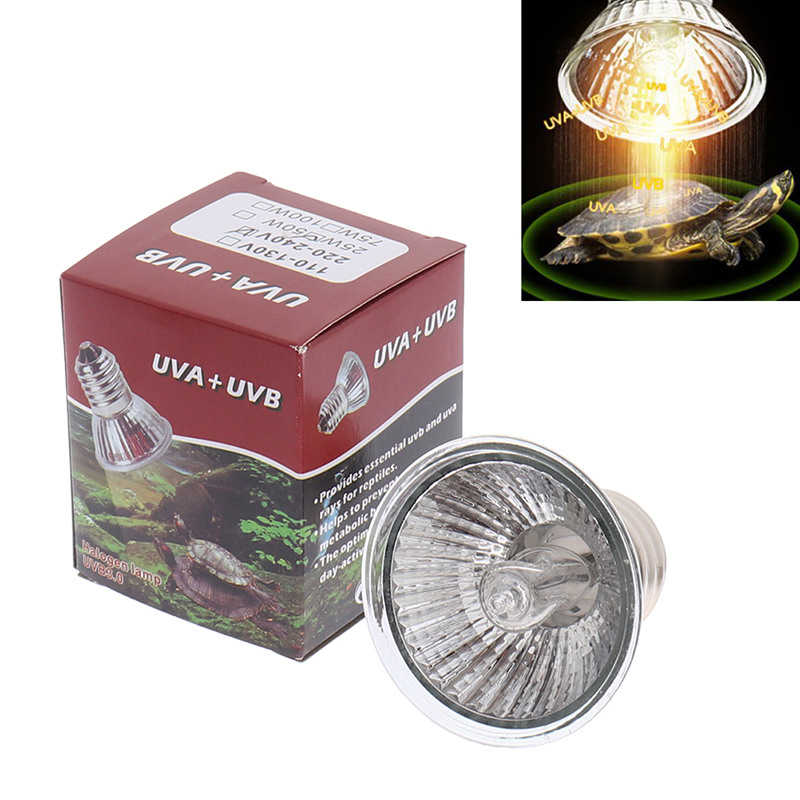 25/50/75W UVA+UVB 3.0 Reptile Lamp Bulb Turtle Basking UV Light Bulbs Heating Temperature Controller