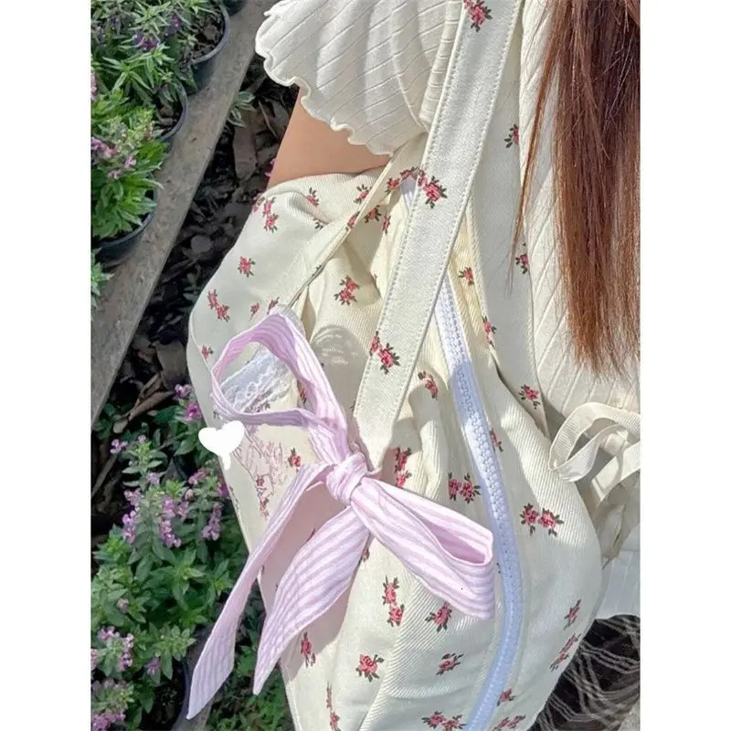 Miyagawa Fashion Floral Spring Niche Large Capacity Casual Shoulder Bag Japanese Sweet Shoulder Bag 241111