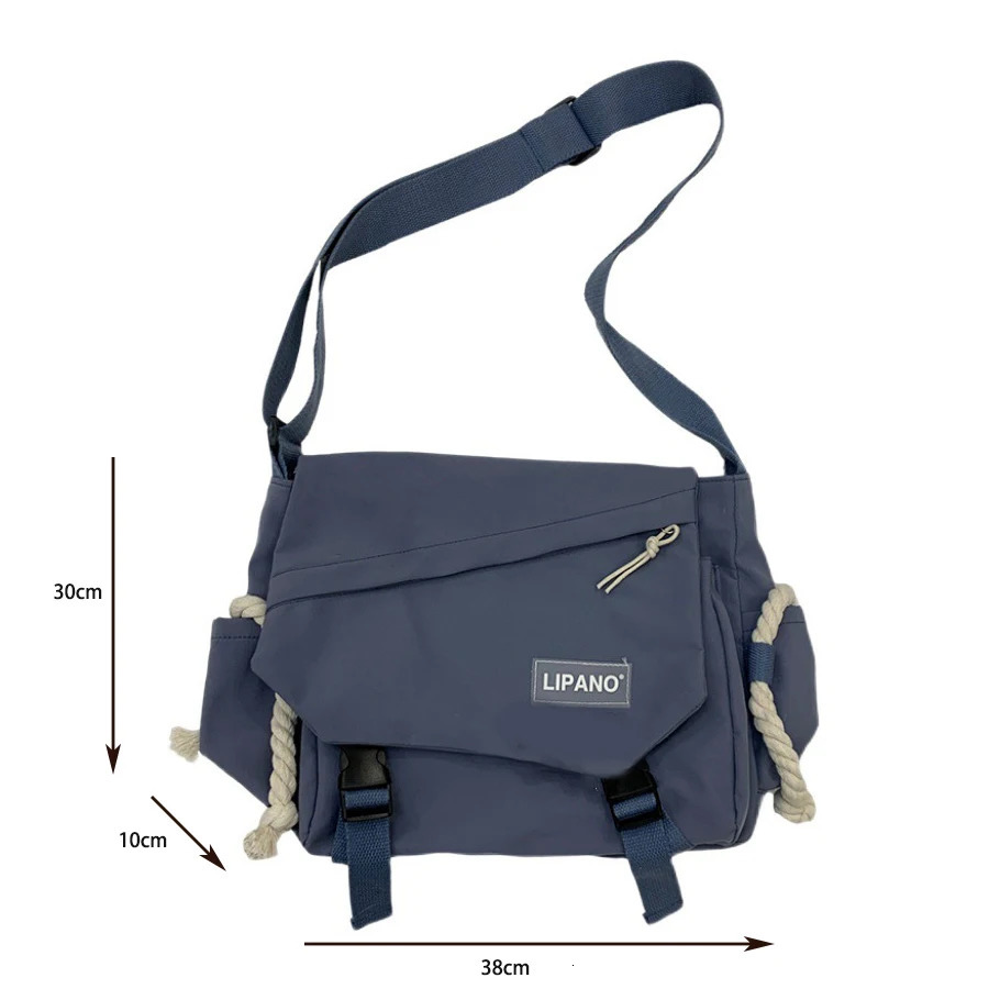 Retro Fashion Womens Shoulder Bag Waterproof Nylon Large Capacity Cross Bag Student Backpack 241111