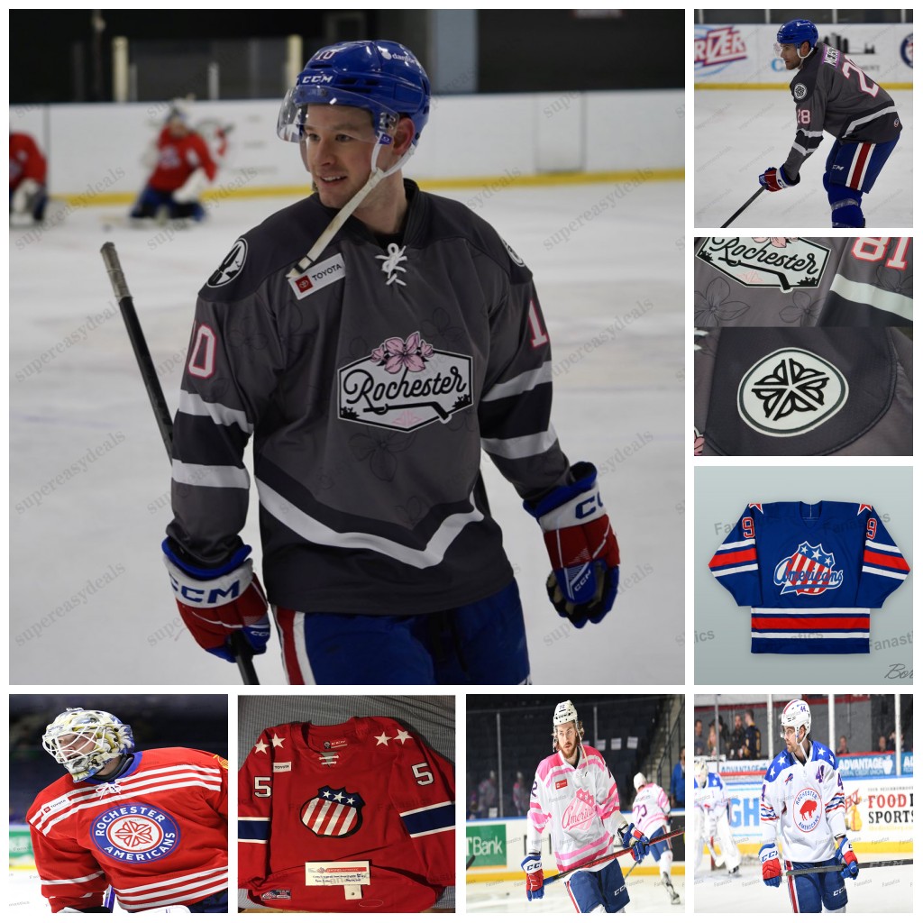 Custom New Rochester 2024 Americans Jersey peterka quinn Mcinnnis Murray Ruotsalaimen jobst Prow Kevin Porter Hockey jersey