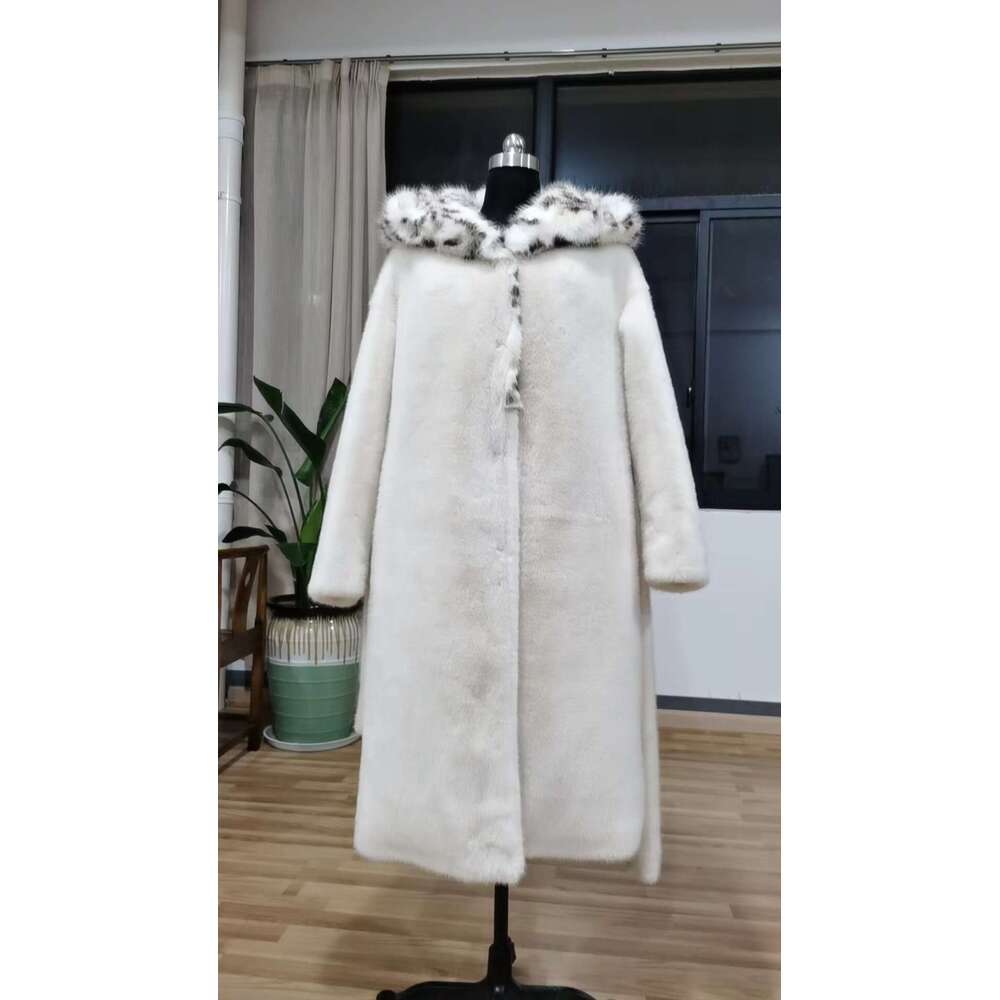shanshi fur coat women Haining men's and women's mink imitation fox leopard print warm coat fur large