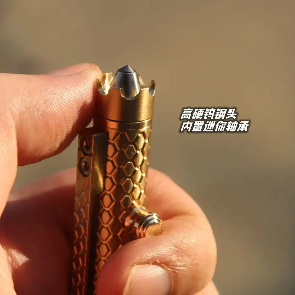 EDC Brass and Red Copper Titanium Alloy Clips Signature Pen Writing Portable Outdoor Tools Pen
