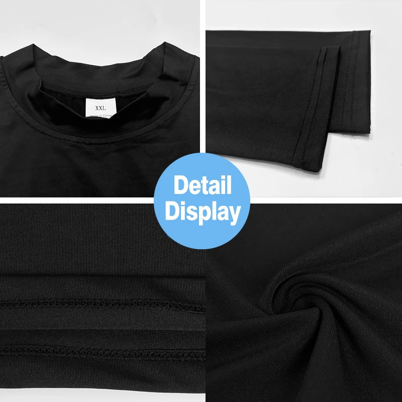 Men Compression Running T-shirt Fitness Tight Long Sleeve Sport Shirts Training Jogging Tops Gym Sportswear Quick Dry Rashgard 241112