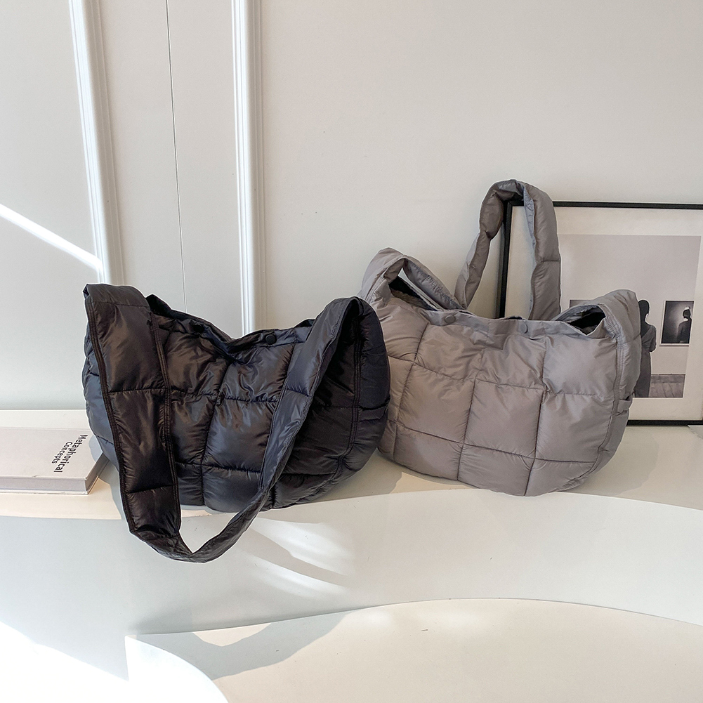 Quilted Underarm Bag Small Quilted Handbag Solid Color Diamond Lattice Bag Soft Simple Handbag Large Capacity Casual Clutch Bags