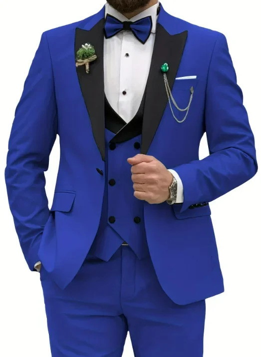 Casual Business Mens Suit Three-piece Bridegroom Man Wedding Banquet Dress Costume Homme Trajes Elegante Para Hombres 241111