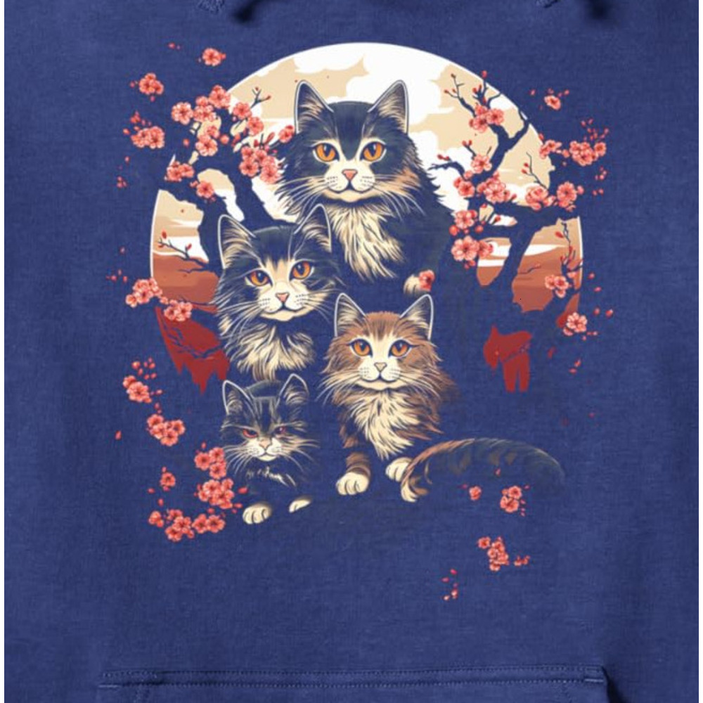 Hoodie for Mens Womens Japanese Cat Sakura Sunset Design For Cat Moms Pullover Hoodie Graphic Hoodies sweatshirt