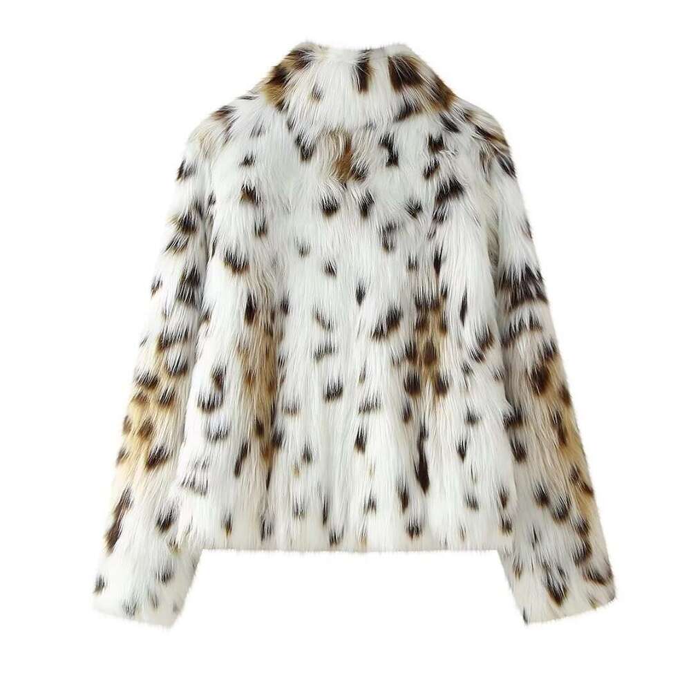 shanshi fur coat women winter new integrated style fashionable and high-end stand collar long sleeved environmentally friendly faux fur jacket