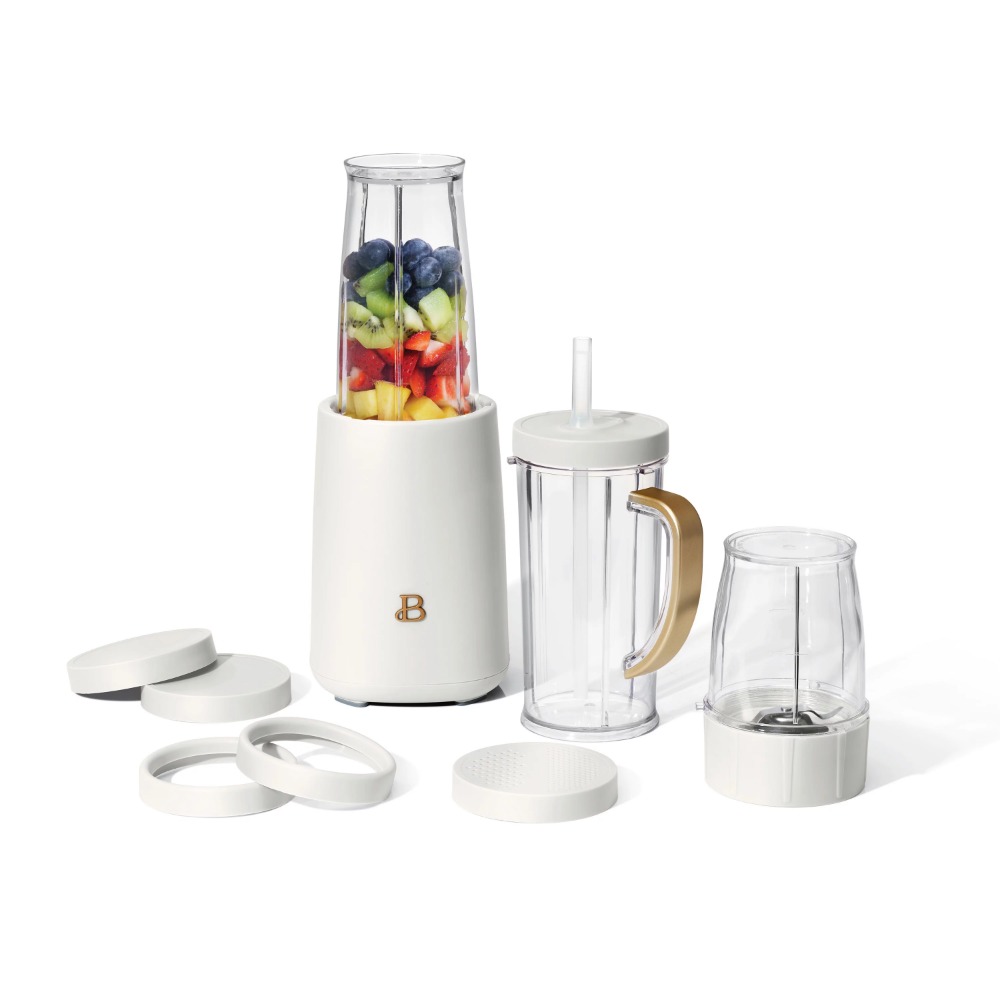 Beautiful Personal Blender, 12 Piece Set, White Icing By Drew Barrymore, Soy Milk Maker, Juicers