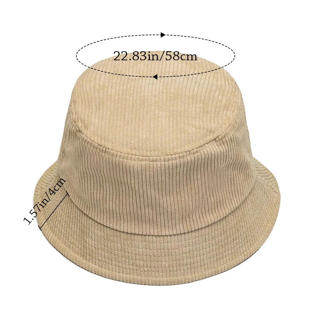 Corduroy Bucket Hat Outdoor Plush Warm Fisherman Cap Soft Casual Sun Cap Men Women e5218