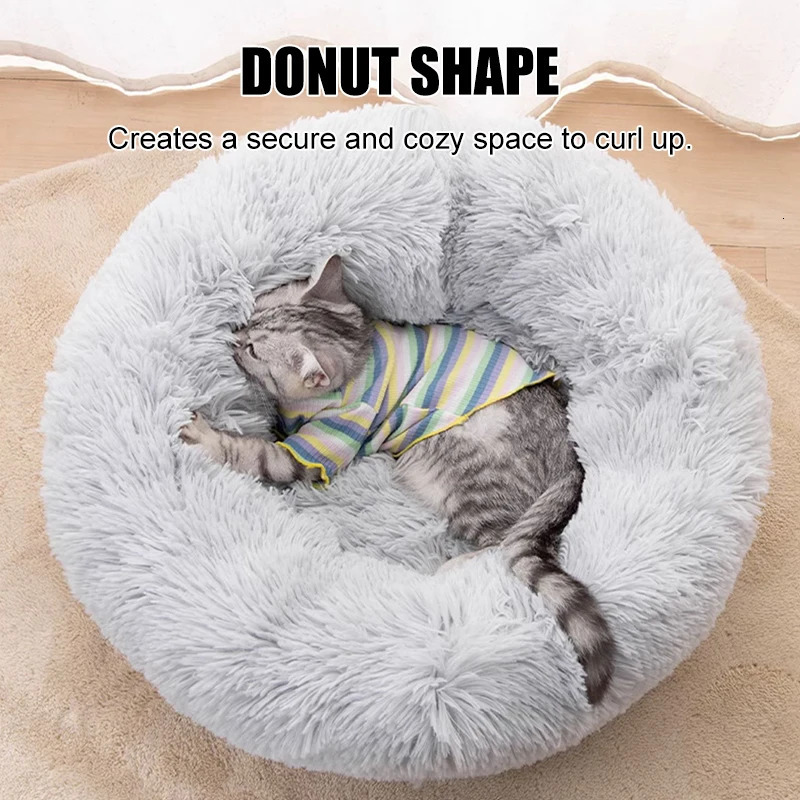 40100cm Fluffy Pets Dogs Beds Large Round Dog Bed Super Warm Soft Cat House Plush Nest Winter 241111