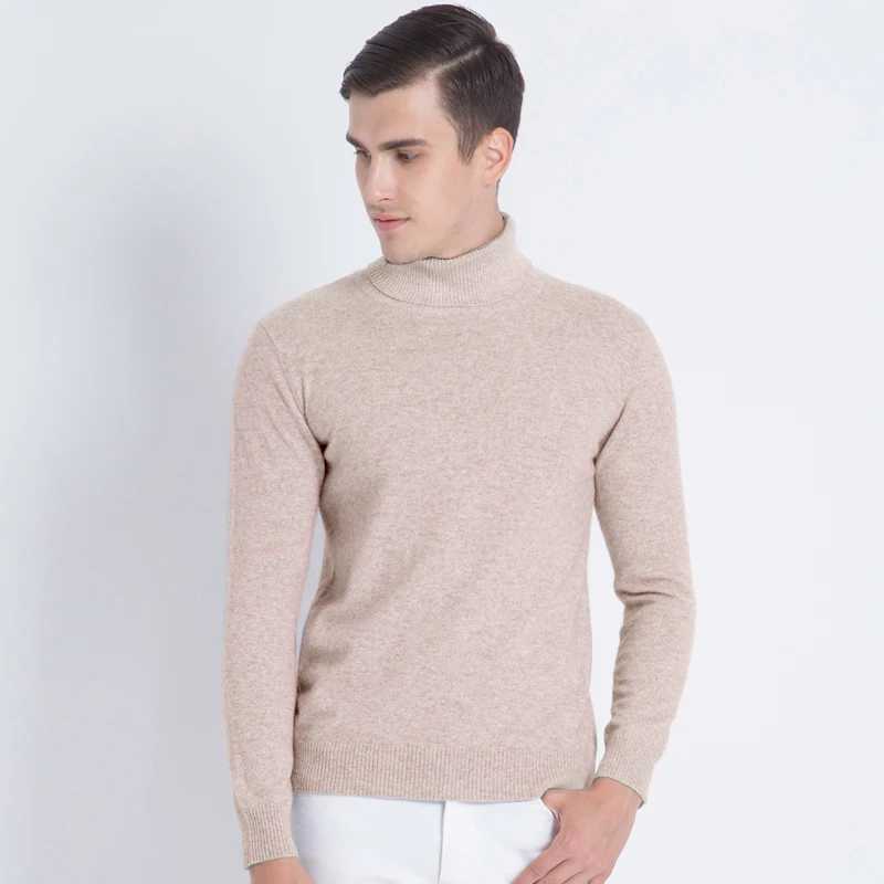 Mens Turtleneck Knitted Sweater 2024 Winter Cashmere Cotton Blended Comfortable Warm High Collar Pulled Mens Jumper Rod W2411111