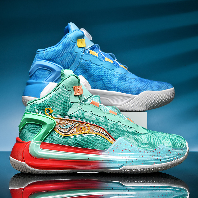 New Men's Professional Basketball Shoes Trendy Blue Basketball Boots Man Rotary Buckle Sneakers Men Streetwear Platform Shoes