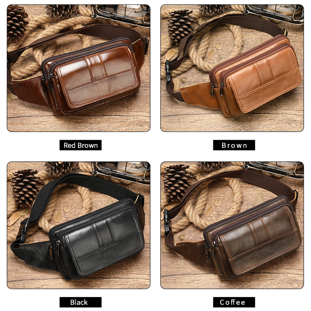 Bag Waist Men's Leather Male Fanny Pack Belt for Man Pouch Phone Hip Bum s s Travel Packs 8966 a8325