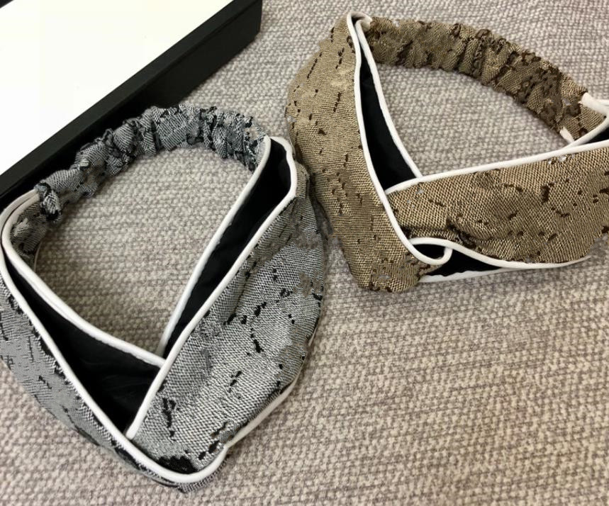 Designer Cross Headbands 2024 Hot Luxury Women Girl Elastic Letter Grey Turban Hair bands Retro Yoga Beach Headwraps Gifts headband