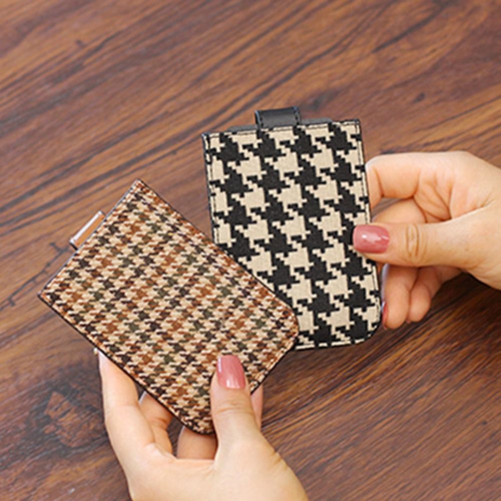 New Houndstooth Leather Slim for Holders Wallets Card Bag Women Classy Coin Purse Clutch Pouch