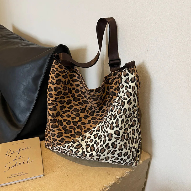 Leopard Prints Korean Fashion Cross Bag Womens Casual Shopping Shoulder Cross Bag Travel Handbag 241111