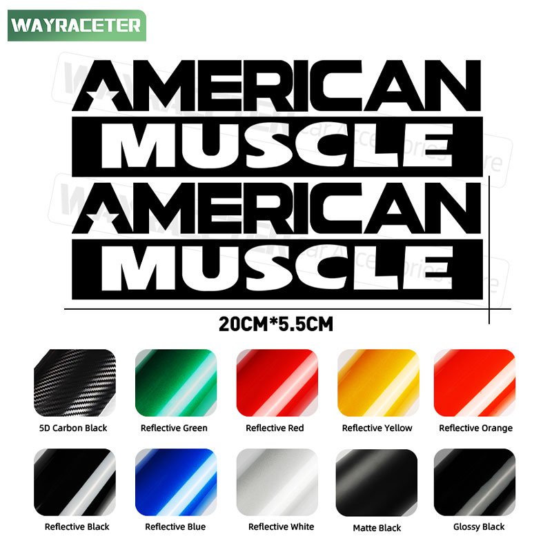 2 Pcs Rear Trunk Front Bumper Window American Muscle Vinyl Decal For Ford F150 Raptor Ranger Wildtrack 2023 Maverick Accessories