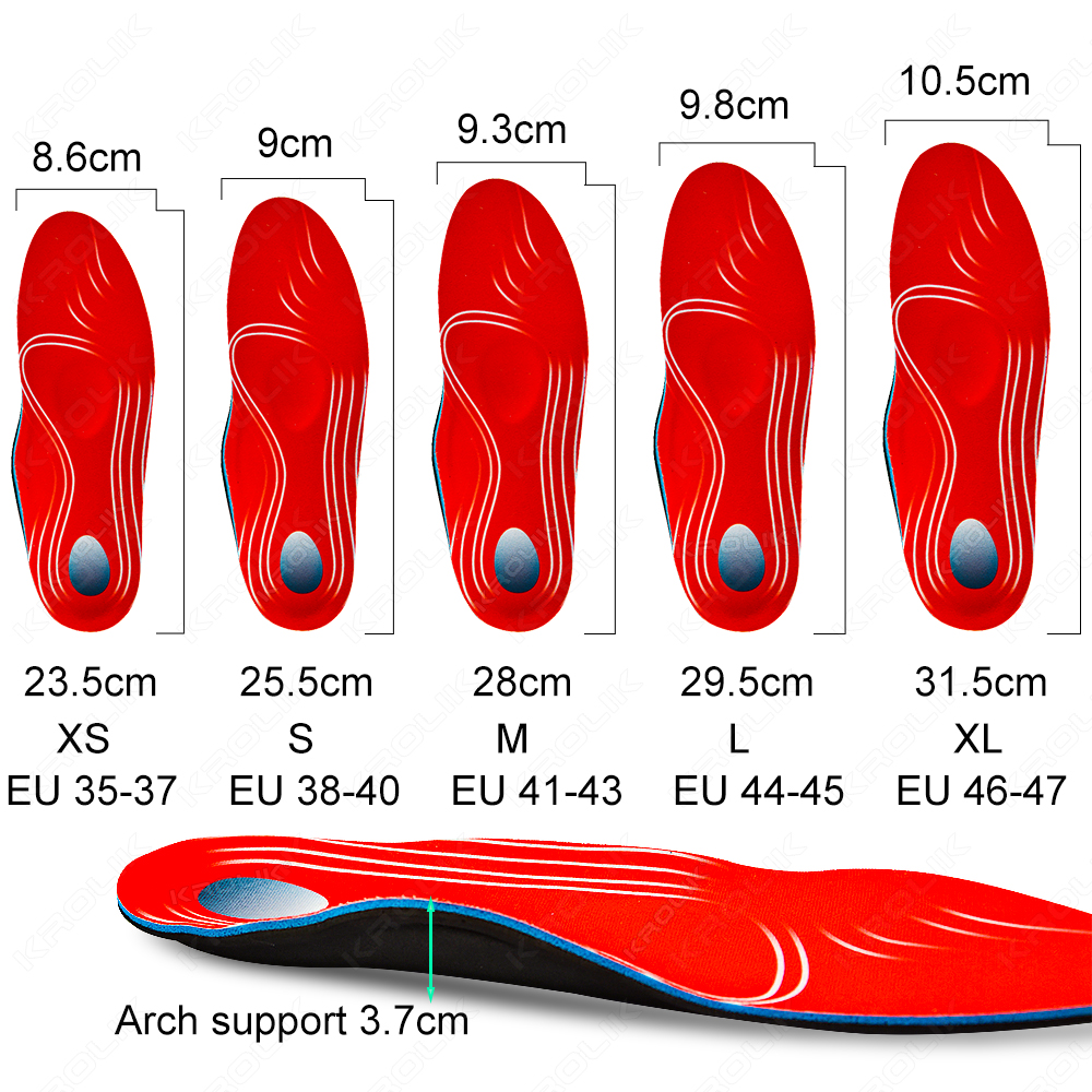VTHRA Orthotic Arch Support Inserts Best Flat Feet Insoles EVA Orthopedic Sole for High Heel Plantar Fasciitis Men Woman Cushion