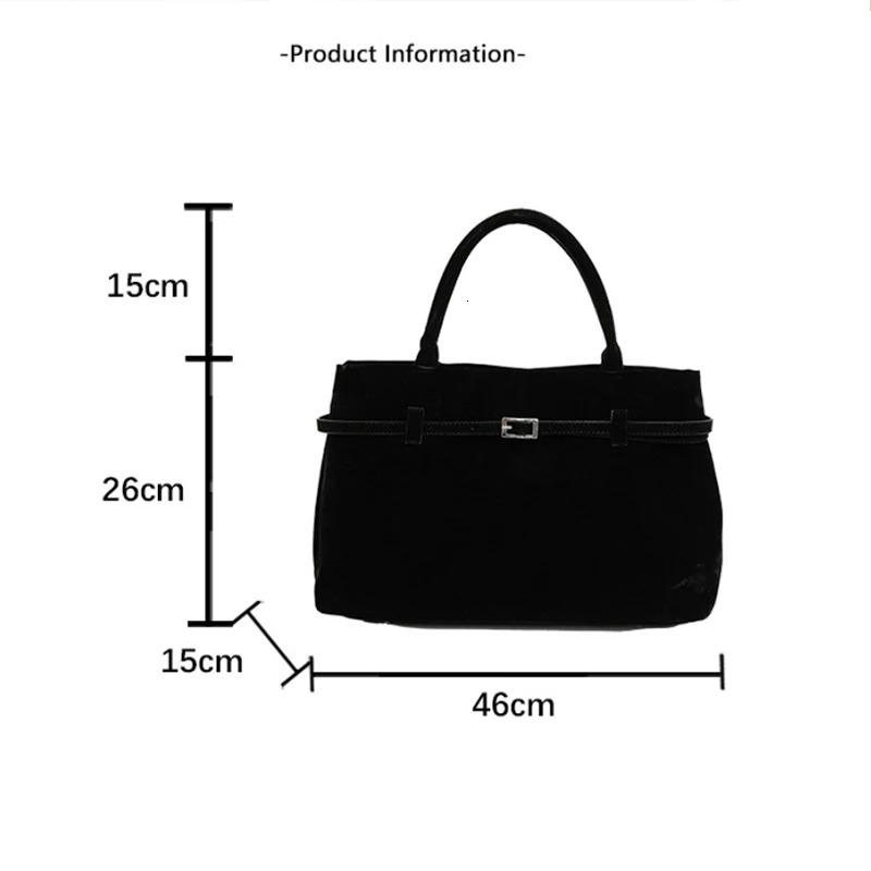 Vintage Suede er Womens Tote Bag Autumn Winter Ladies Handbag Belt Buckle Large Capacity Female Underarm Bags 241111