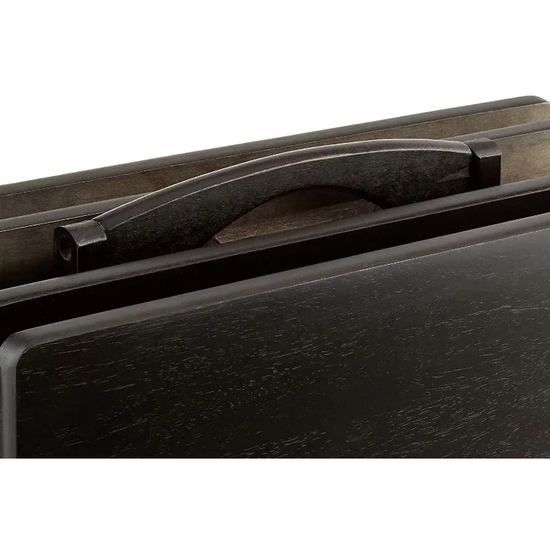 Mainstays Black 5-Piece Folding TV Tray Table Set, 19 X 15 X 26 Inch ( 4 Table + 1 Rack Stand )