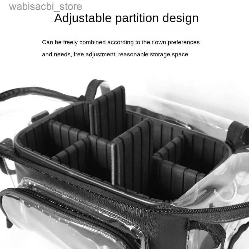 Cosmetic Bags PVC Womens Bags Salon Makeup Tool Backpack Hairdressing Storage Transparent Waterproof Travel Bag Barber Accessories L49