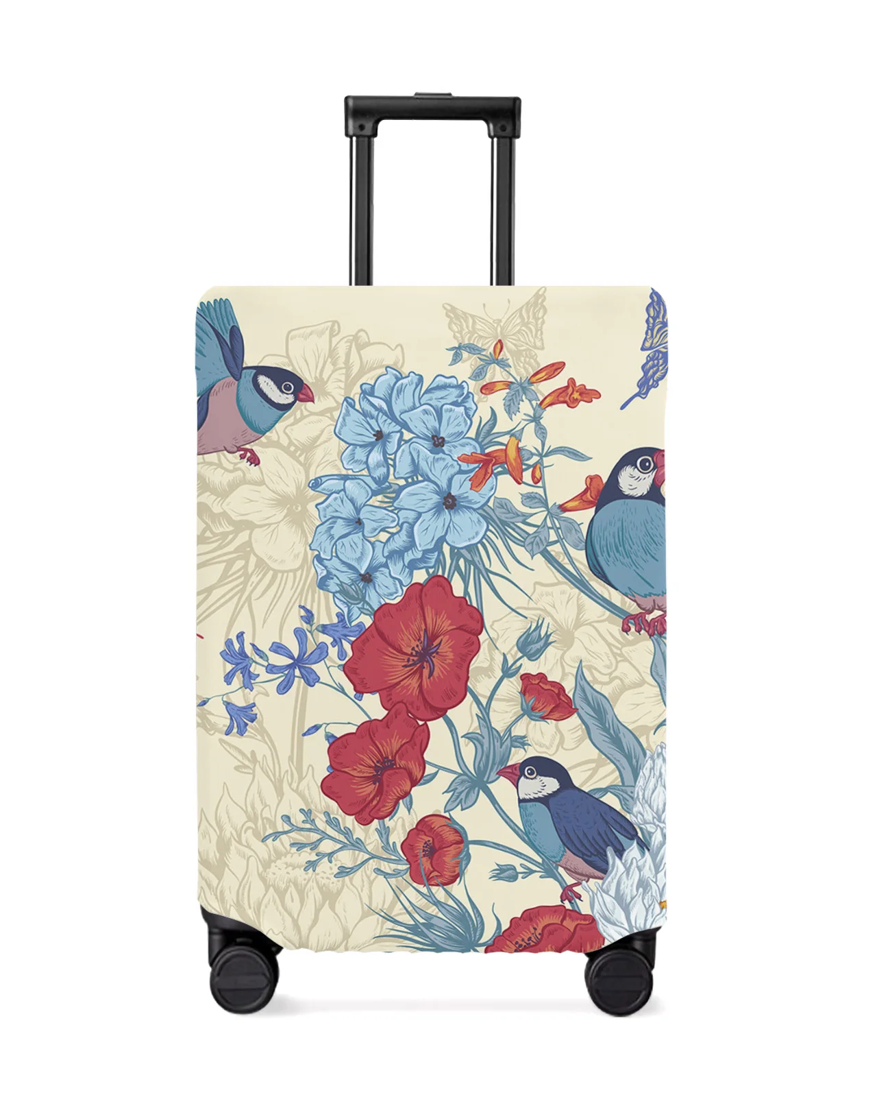 Vintage Flowers Bird Butterfly Travel Lage Protective Cover for Travel Accessories Suitcase Elastic Dust Case Protect Sleeve 6a98c 5 e393c