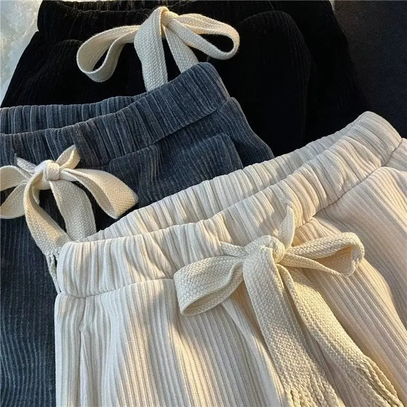 n casual pants mens trend ins loose youth hoodies spring and autumn straight-leg wide-legged athletic pants 241112