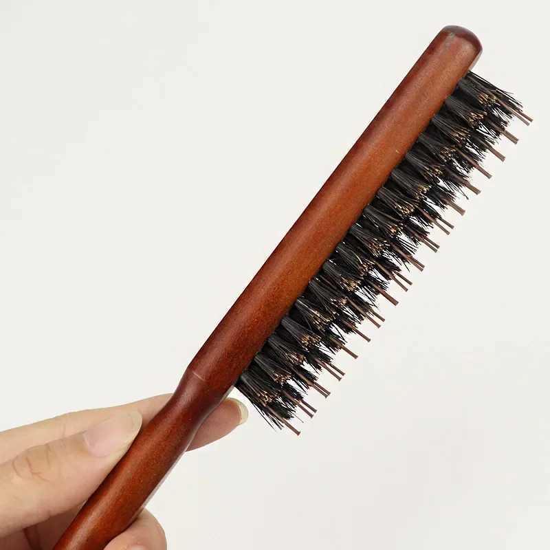 Professional Salon Teasing Hair Brushes Pig Mane Wooden Combs Fine Line Combs Hair Brushes Extended Hairstyling Tools DIY W241112