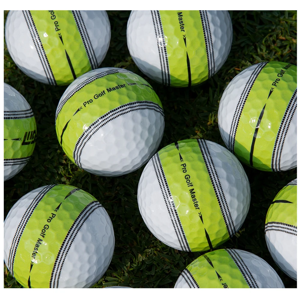 PGM Golf Ball 360 ° Orbit Aiming Line Ball Stripe 2 Layer Ball Suitable for Beginners Practice Indoors Outdoors Golf Supplies