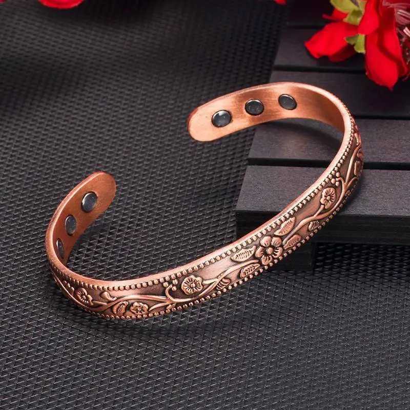 Magnetic Bracelet Vintage Wreath Bracelet Set Adjustable Mens and Womens Electroplated Ancient Copper Magnetic Bracelet W241111