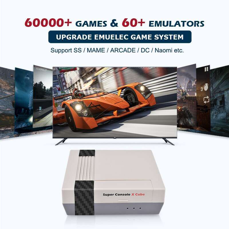KINHANK Super X Cube Retro Video Game Console Support 60000 Games PS1/PSP/DC/MAME/Arcade HD Output Gift for Kid