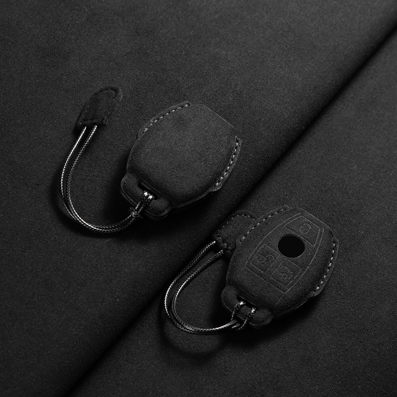 Leather Car Key Case For Mercedes Benz A C E S G Class GLC CLE CLA GLB GLS W X AMG Fob Suede Accessories 5