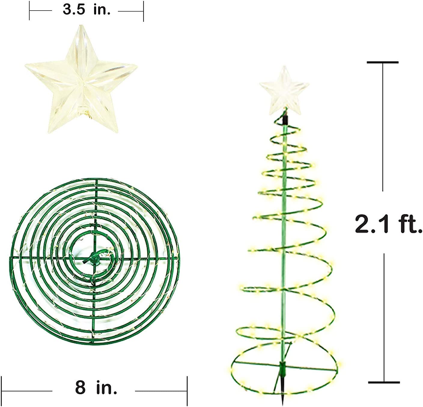 Solar Outdoor Garden Christmas Tree Light Stand Garden LED Ground Lamp String Saterproof IP65 Star Lantern Decorative Light e855f