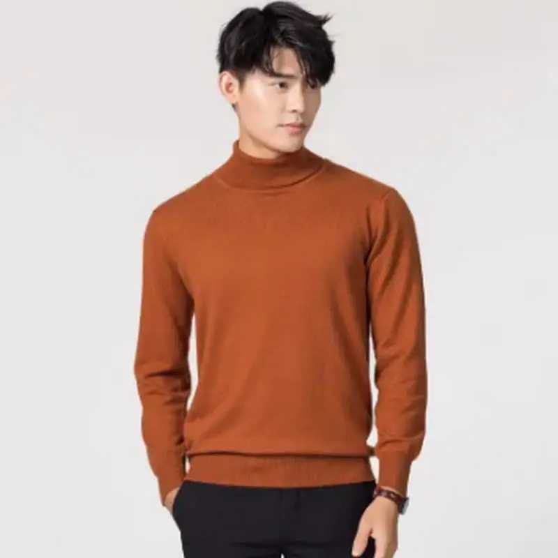 Cashmere cotton blend turtle neck mens drawstring 2024 autumn/winter daily skydiving jersey Hombre drawstring knitted sweater W2411111