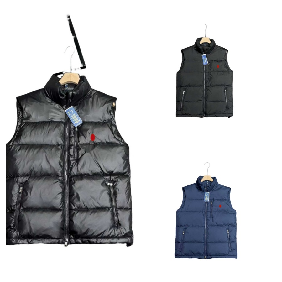 Jacket Body Warmer men designer Horse Embroidery Zipper White Duck Down Veste Sans Manche Polo Puffer Designer Mens Gilet Men Vest Bodywarmer