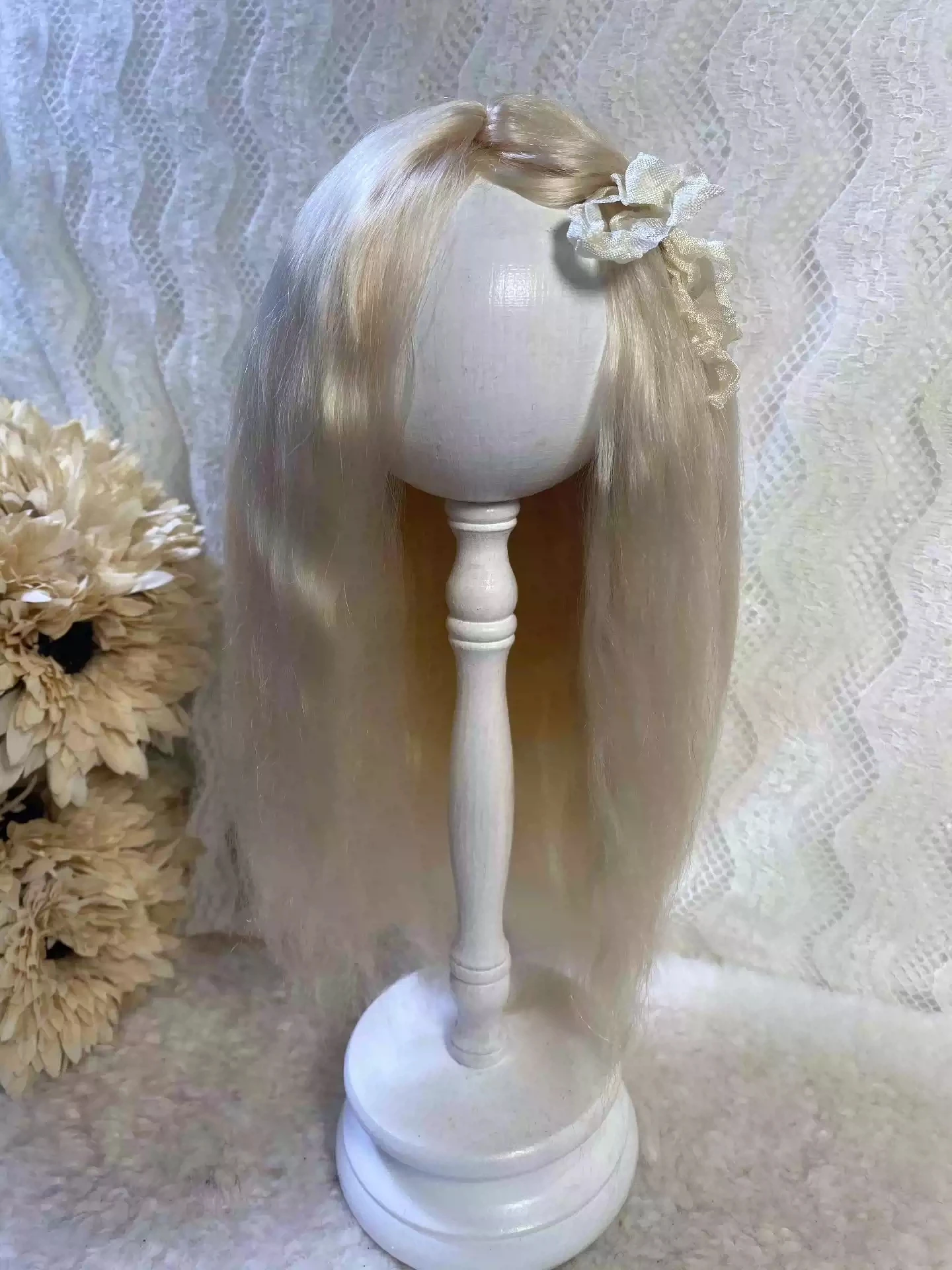 Doll Wigs for Blythe Qbaby Mohair Long curly hair with a shawl 9-10 inch head circumstance 90701