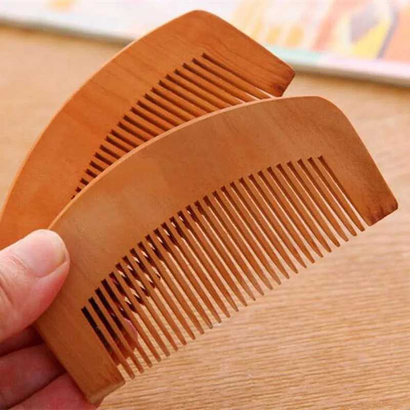 Pcs natural peach wood comb closed teeth anti-static head massage beard and hair care wooden tools beauty accessories W241112