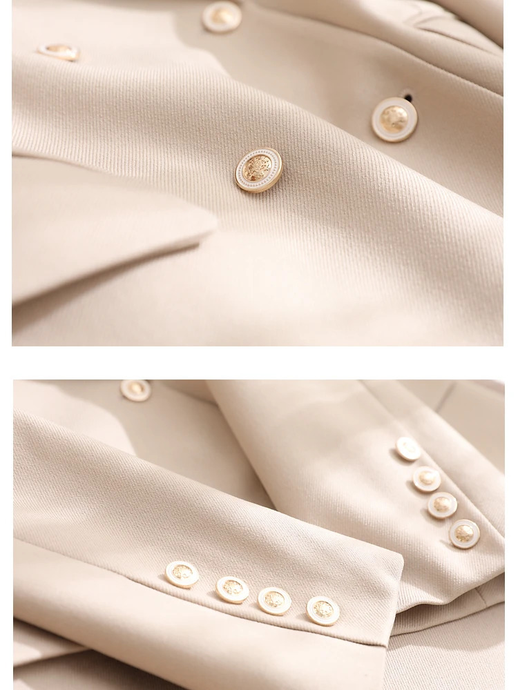 Vimly Korean Style Spring Black Jacket Womens Office Womens Professional Loose Long Sleeve Solid Business Set 241111