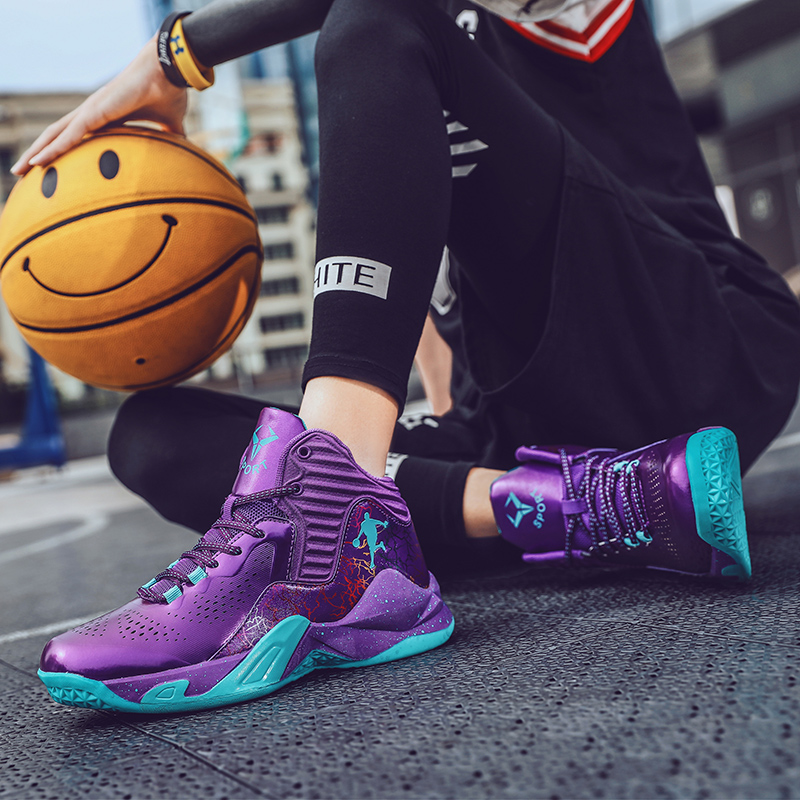 2025 Brand Purple Men‘s Basketball Shoes Platform High-Top Sports Sneakers Women Court Non-Slip Trainers Basketball Sneakers Men