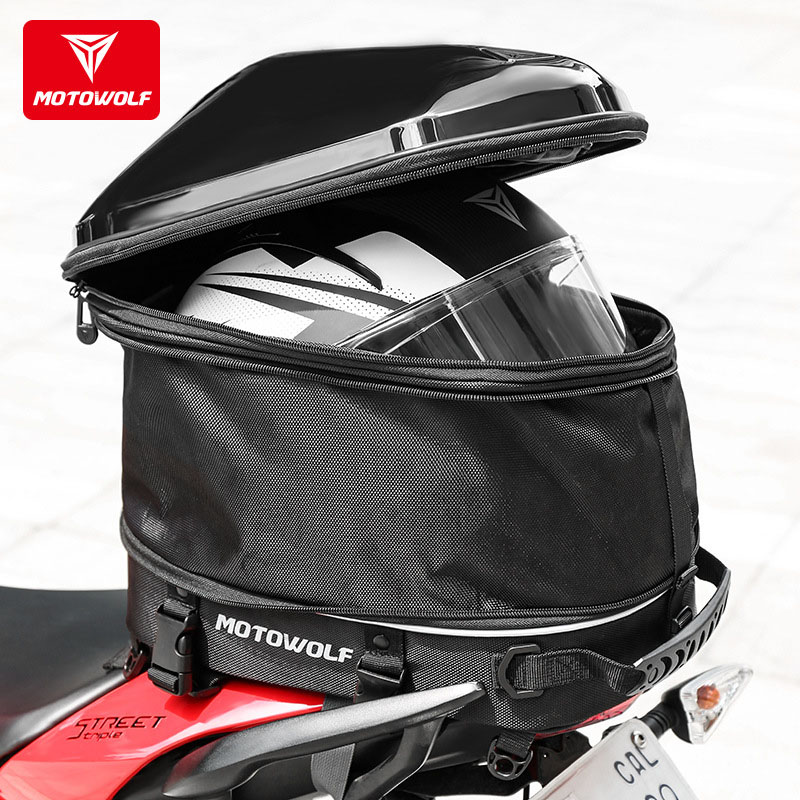 Waterproof Motorcycle Rear Moto Seat Tail Pack Helmet Shoulder Bag High Capacity For HONDA Suzuki