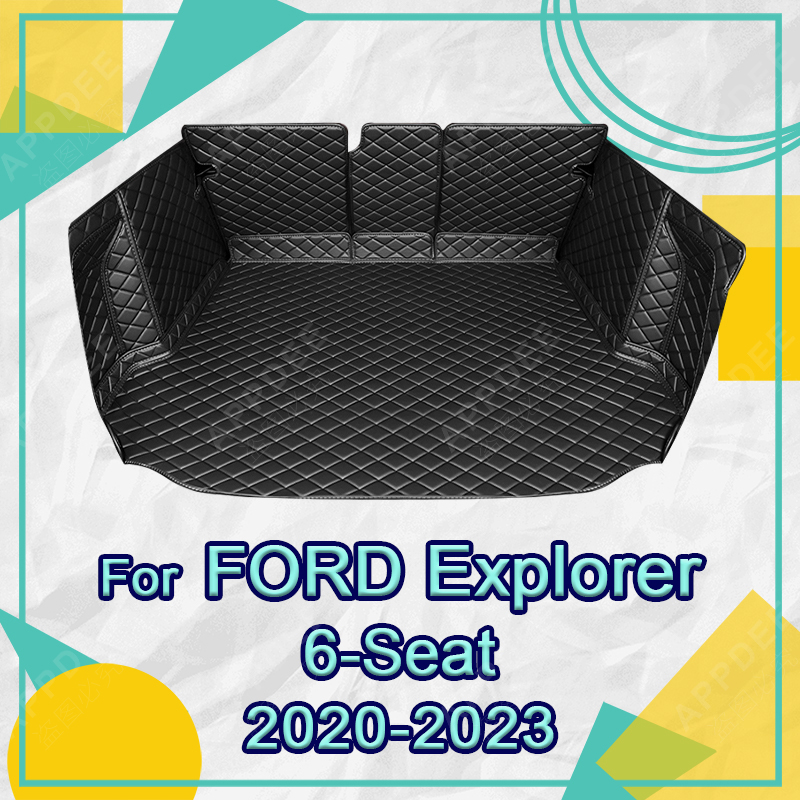 Auto Full Coverage Trunk Mat For Ford Explorer 6-Seat 2020-2023 22 Car Boot Cover Pad Cargo Liner Interior Protector Accessories a334e