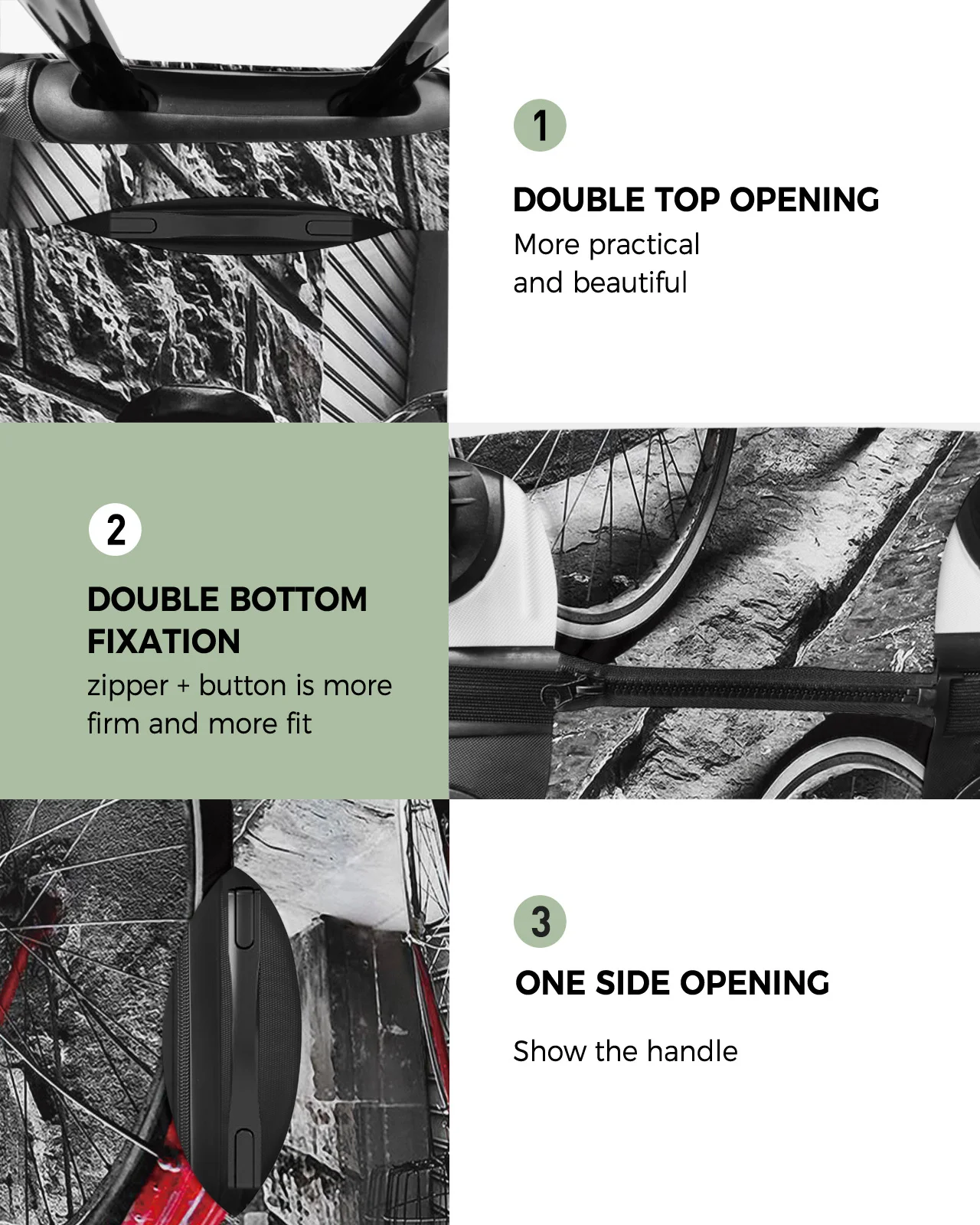 Retro Vintage Red Bicycle On The Street Old Town Lage Cover Travel Accessories Suitcase Elastic Dust Case Protect Sleeve abb8b 5 00c13