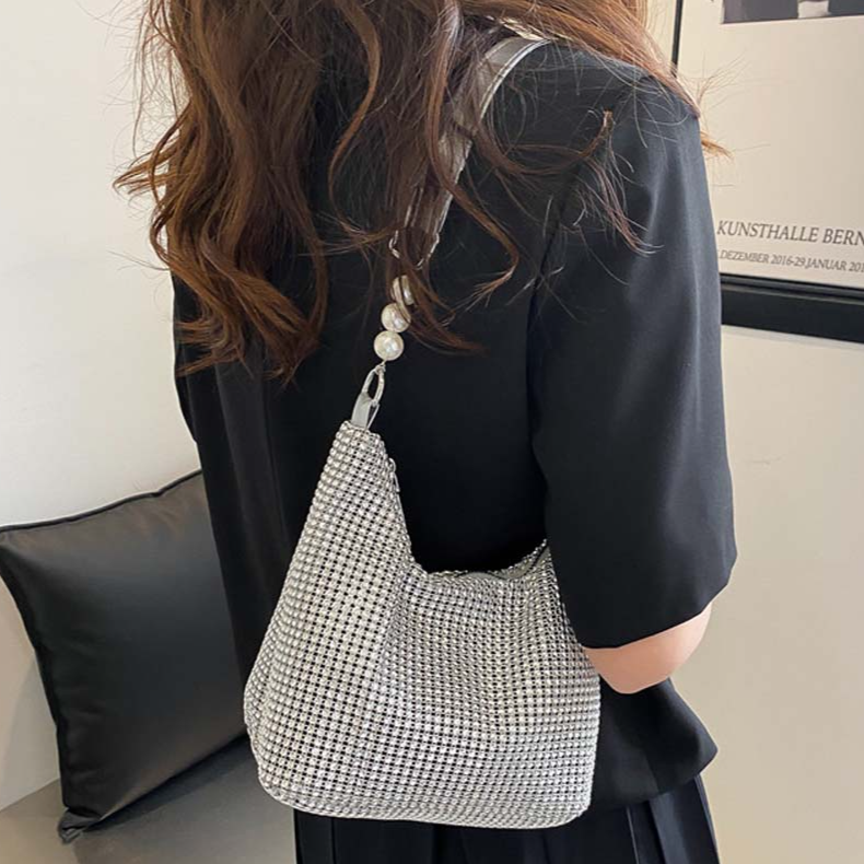 Shiny Diamond Designer Shoulder Bags Women Luxury Rhinestones Evening Bag High Quality Ladies Dinner Bag Party Chic Tote Handbag