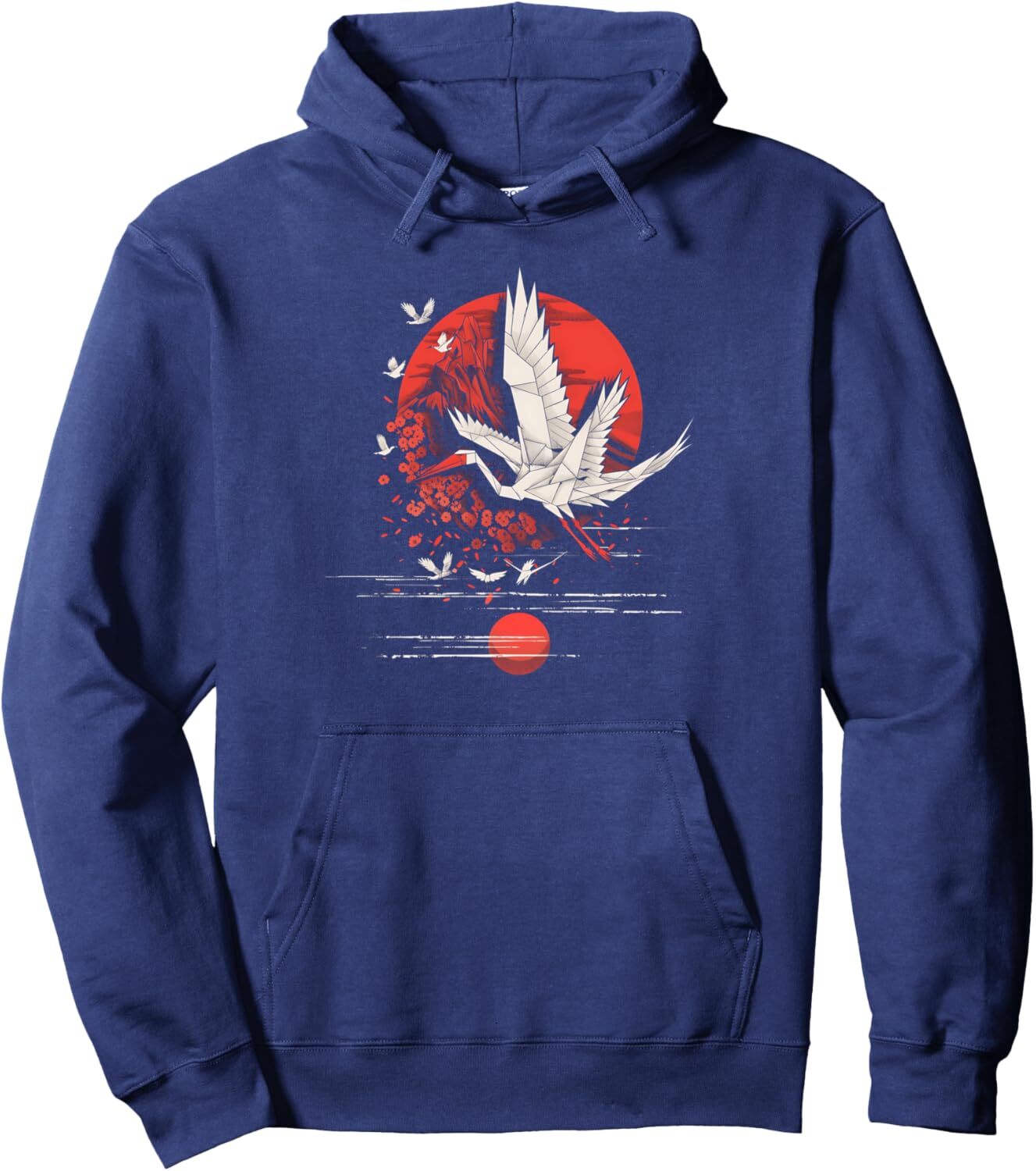 Hoodie for Mens Womens Japanese Art Crane Bird Japan Mount Fuji Aesthetic Design Pullover Hoodie Graphic Hoodies sweatshirt