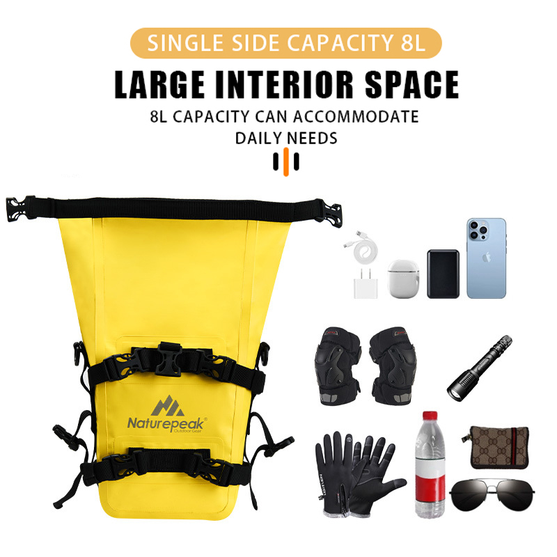 Crash Bar Motorcycle IPX-7 Waterproof Motor Bumper Dry 8L Large Capacity Outdoor Tank Bag Tool Pack Side Saddle