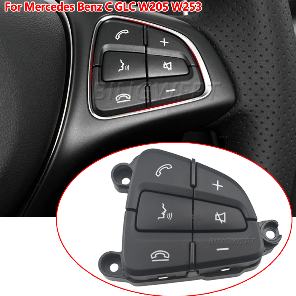 Mercedes W205 W253 Car Steering Wheel Switch Control Buttons For Benz C GLC Class C200 C220 C260 GLC250 GLC300 2015-2021