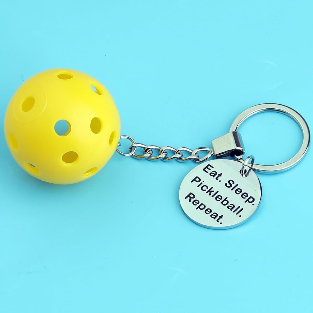 Pickleball Keychain Portable Metal Keychain Ideal Keyring for Bags Luggage Wallets and Pickleball Accessories Perfect Gift