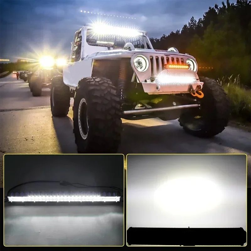 Auxiliary Search Light vehicle 12V 24V Work Light Bar Driving Boat Truck ATV SUV Off -road 4x4 Accessories 4/7/12/15/20 Inch
