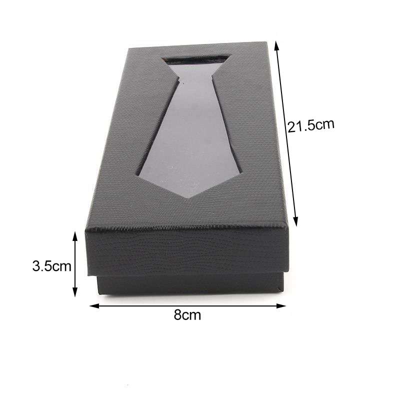 Men Simple Black Snake Pattern Necktie Bow Tie Packaging Box With Window Party Necklace Ring Storage Case Wedding Jewelry Gift 11d06 5 2161e