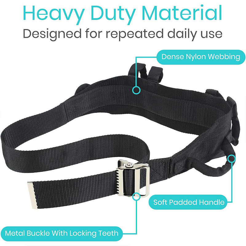 Gait Belt with Handles Senior Patient Transfer Belt for Elderly Nursing Safety Patient Assist Quick Release Metal Buckle